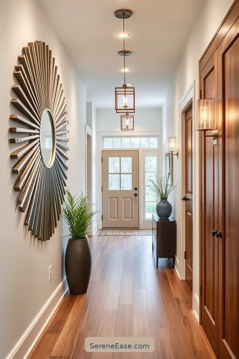 15 Ways to Style Metallic Accents in a Modern Farmhouse Hallway 7 Utilize Metallic Wall Art for 15 Ways to Style Metallic Accents in a Modern Farmhouse Hallway