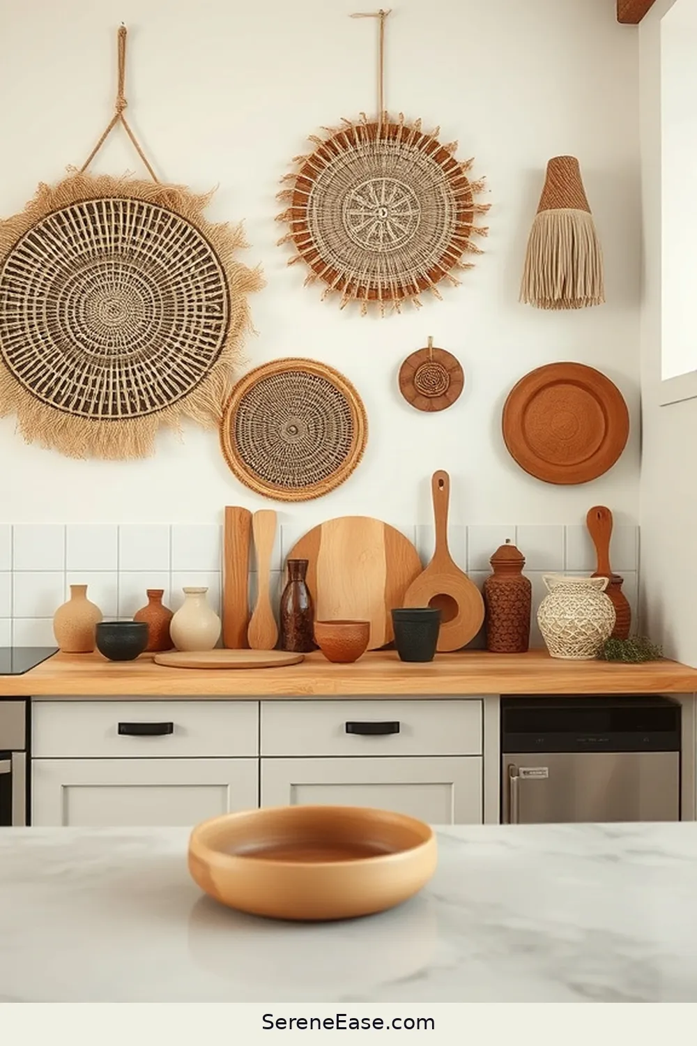 15 Ways to Use Earth Tones in Bohemian Style Kitchens 9 Embrace Earthy Wall Art for 15 Ways to Use Earth Tones in Bohemian Style Kitchens