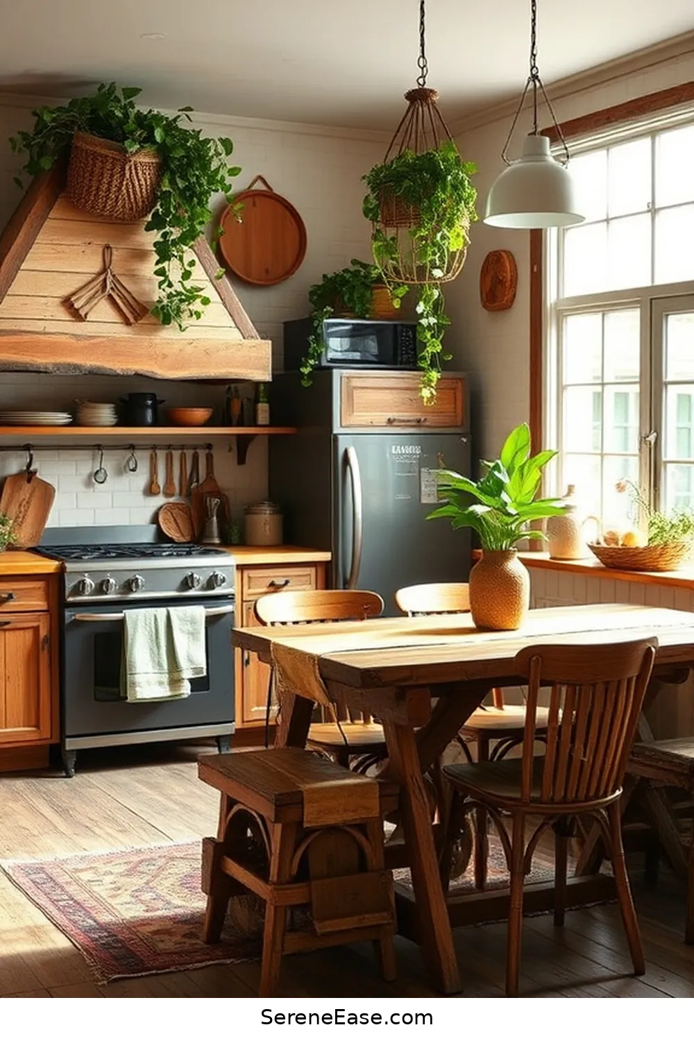 15 Ways to Use Earth Tones in Bohemian Style Kitchens 12 Opt for Vintage or Reclaimed Furniture for 15 Ways to Use Earth Tones in Bohemian Style Kitchens