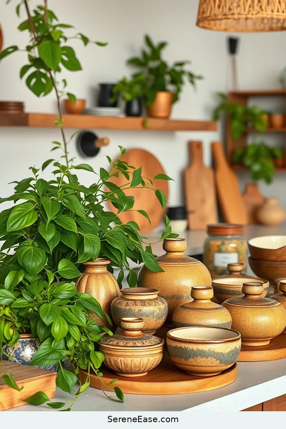 15 Ways to Use Earth Tones in Bohemian Style Kitchens 11 Use Rustic Pottery for 15 Ways to Use Earth Tones in Bohemian Style Kitchens