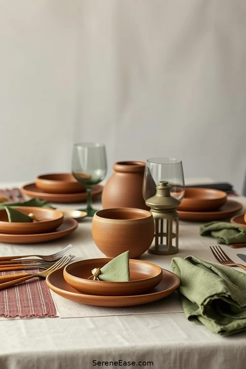 15 Ways to Use Earth Tones in a Minimalist Dining Room Style 4 Use Earth-Toned Tableware for 15 Ways to Use Earth Tones in a Minimalist Dining Room Style