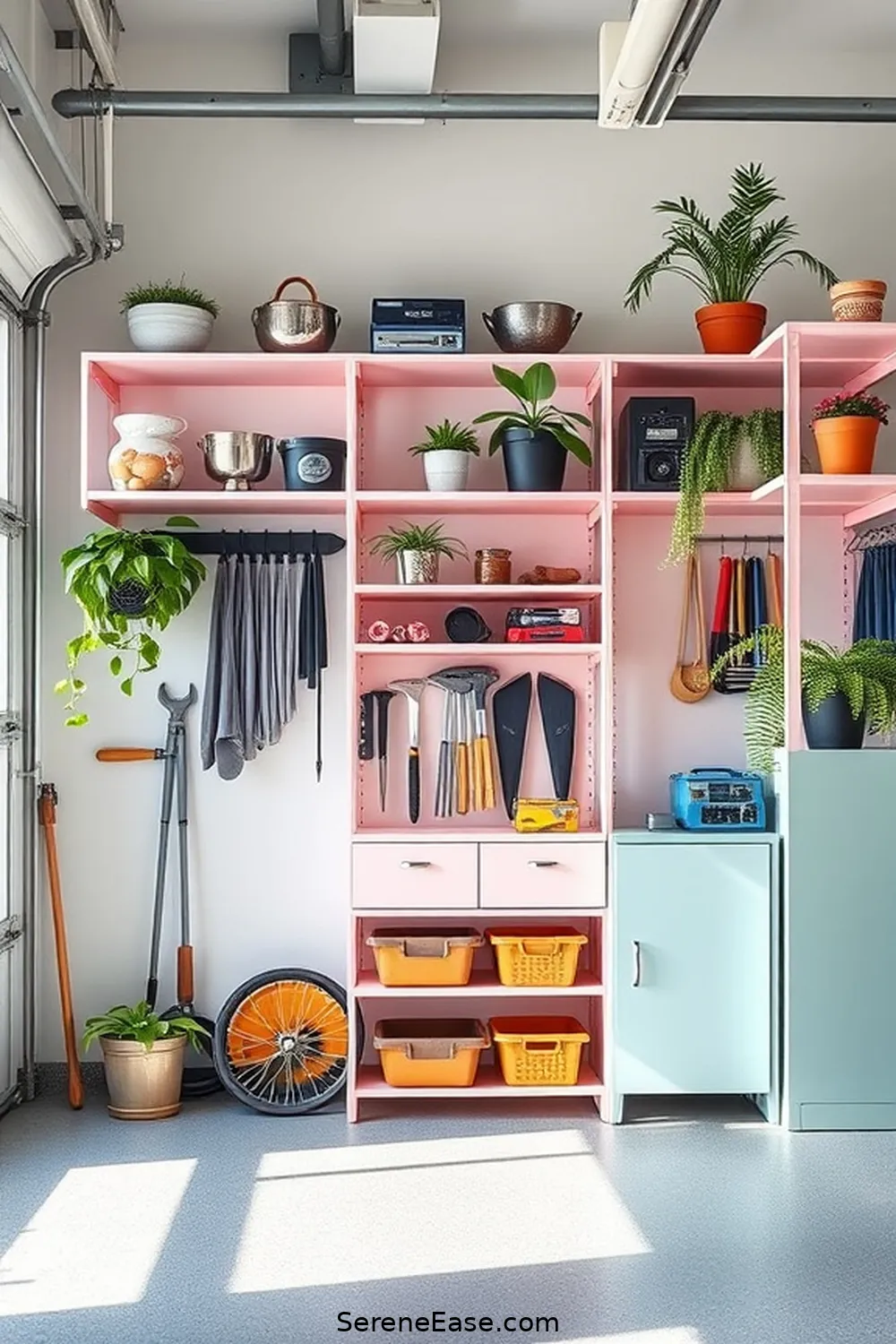 15 Ways to Use Pastels in Your Minimalist Garage Design Style 5 Add Pastel Accents With Shelving for 15 Ways to Use Pastels in Your Minimalist Garage Design Style