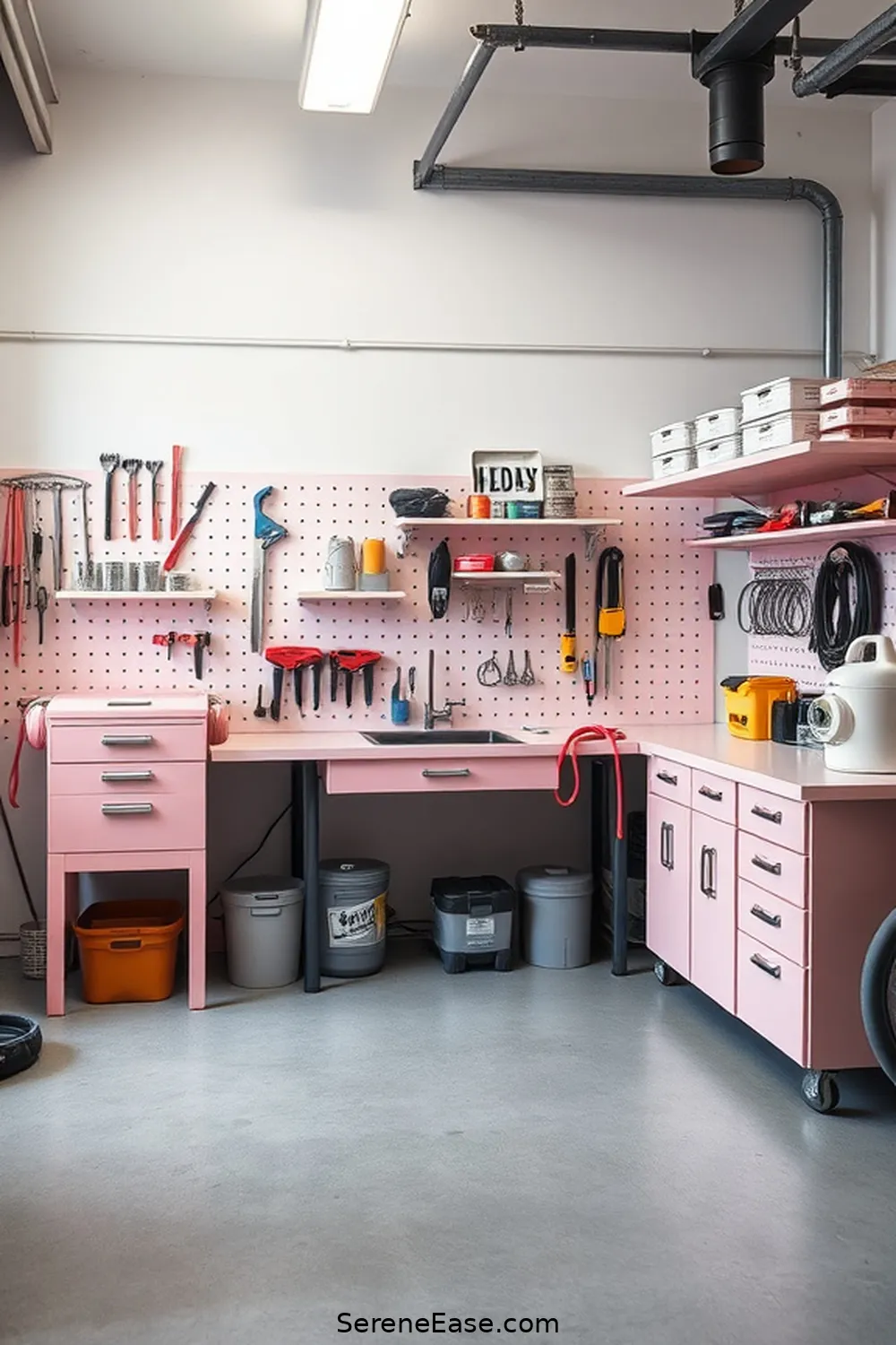 15 Ways to Use Pastels in Your Minimalist Garage Design Style 9 Create a Pastel Workbench for 15 Ways to Use Pastels in Your Minimalist Garage Design Style