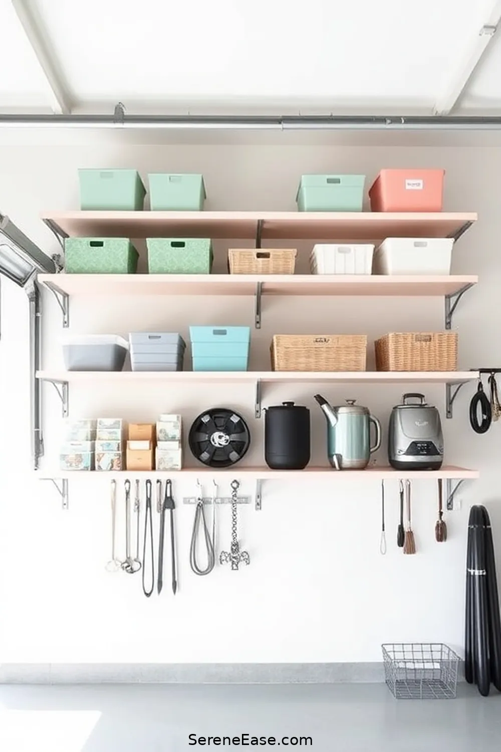 15 Ways to Use Pastels in Your Minimalist Garage Design Style 14 Implement Pastel Overhead Storage for 15 Ways to Use Pastels in Your Minimalist Garage Design Style