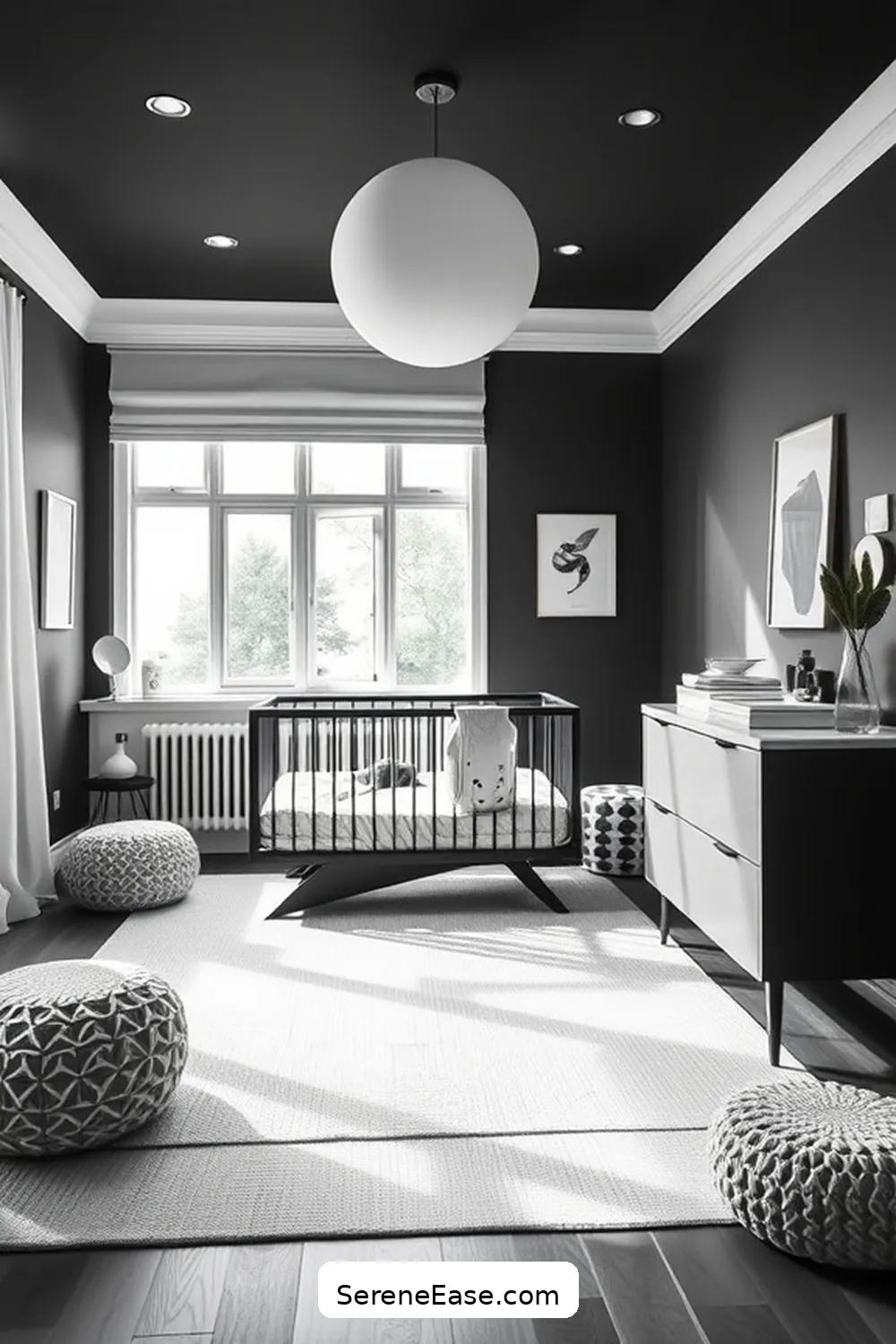 16 Chic Ideas for a Black and White Industrial Style Nursery 5 Opt for Minimalist Cribs for 16 Chic Ideas for a Black and White Industrial Style Nursery