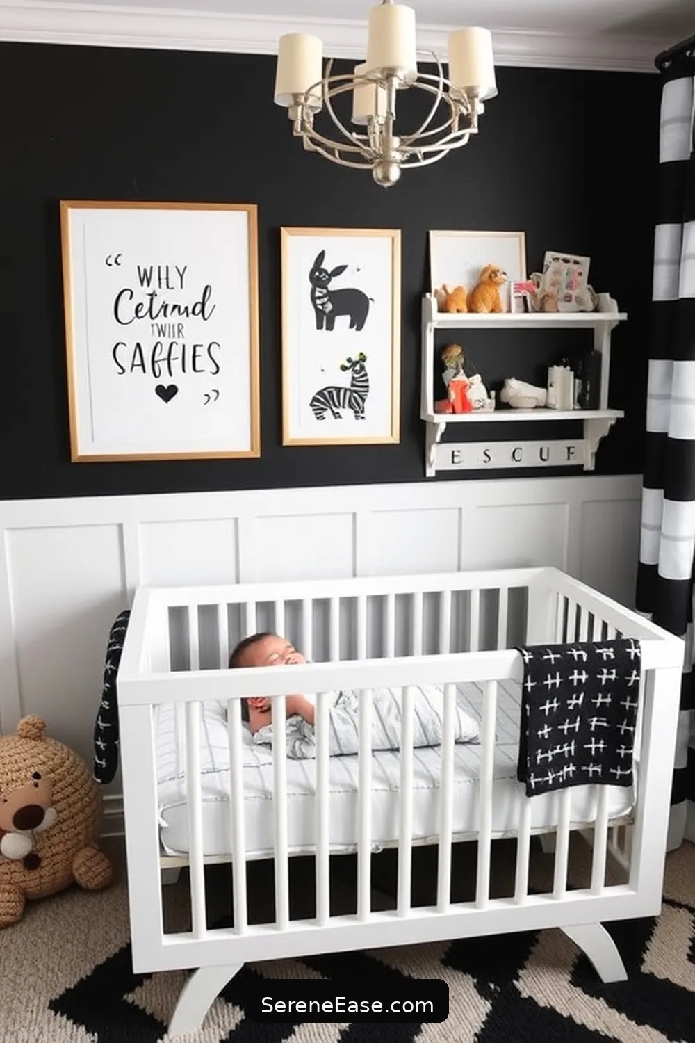 16 Chic Ideas for a Black and White Industrial Style Nursery 17 Personalize With Custom Decor for 16 Chic Ideas for a Black and White Industrial Style Nursery