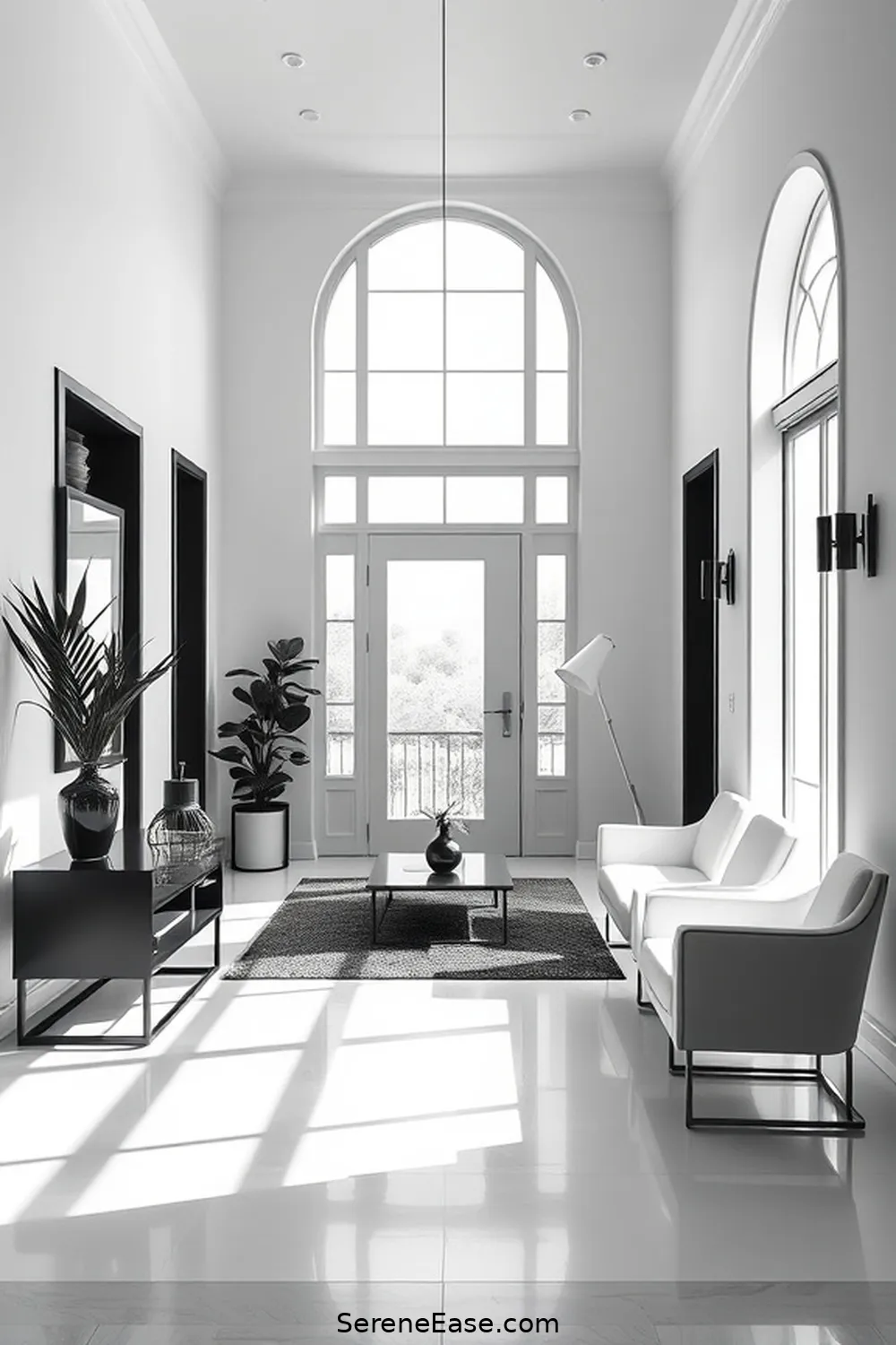 16 Inspiring Black and White Minimalist Style Entryway Designs 16 Clean and Open Layouts for 16 Inspiring Black and White Minimalist Style Entryway Designs
