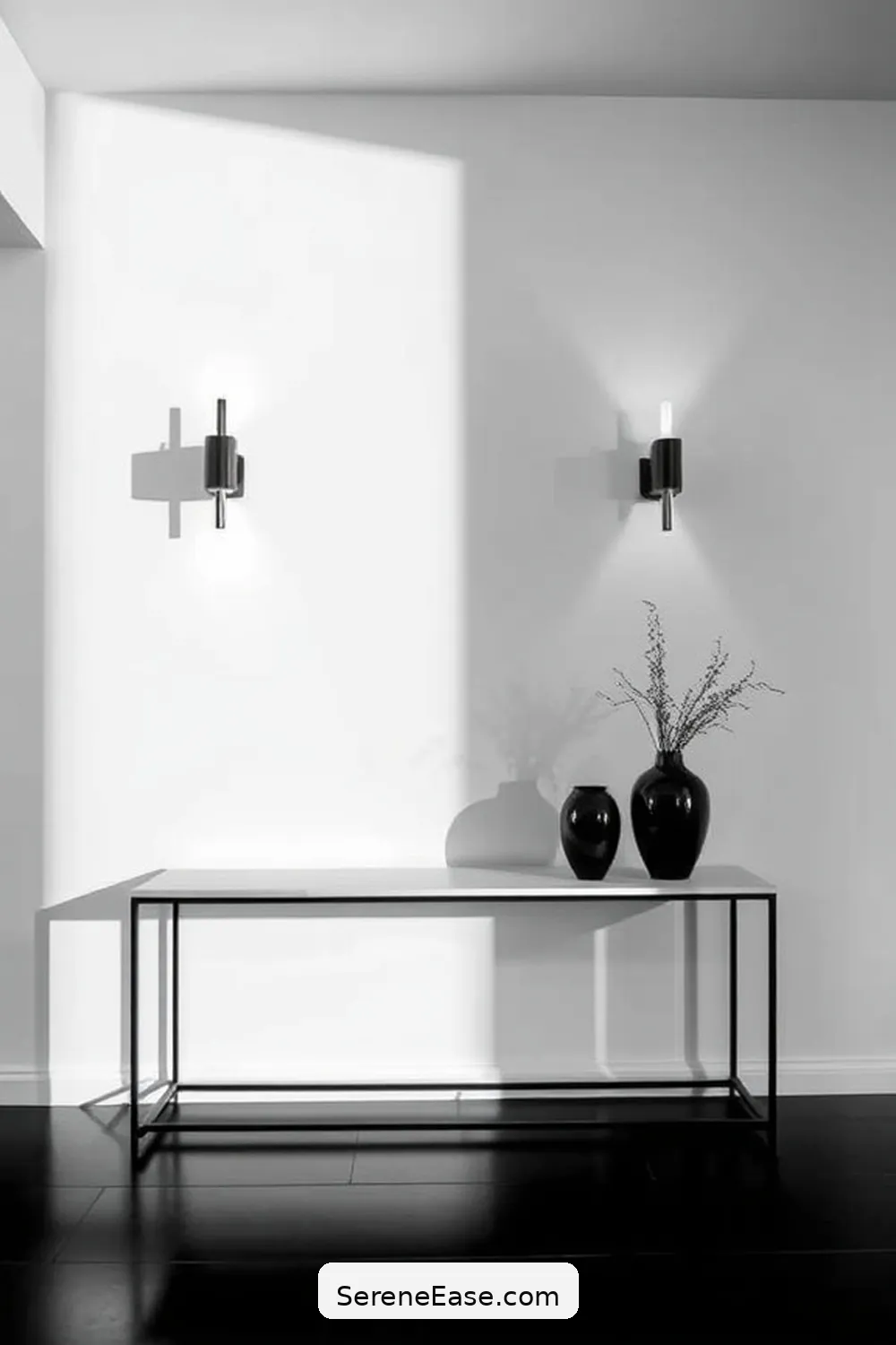 16 Inspiring Black and White Minimalist Style Entryway Designs 7 Elegant Lighting Fixtures for 16 Inspiring Black and White Minimalist Style Entryway Designs