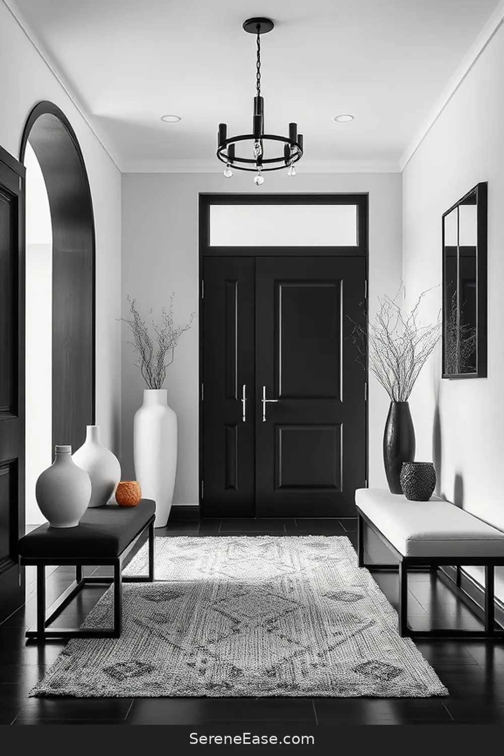 16 Inspiring Black and White Minimalist Style Entryway Designs 17 Subtle Decorative Touches for 16 Inspiring Black and White Minimalist Style Entryway Designs