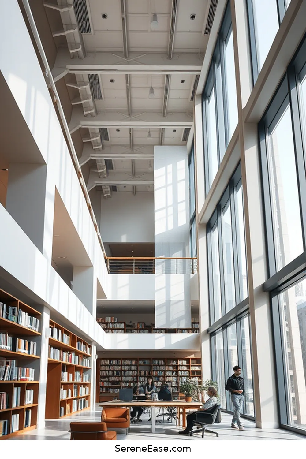 16 Stunning Black and White Minimalist Style Library Designs 7 Sleek and Simple: The Urban Library Space for 16 Stunning Black and White Minimalist Style Library Designs