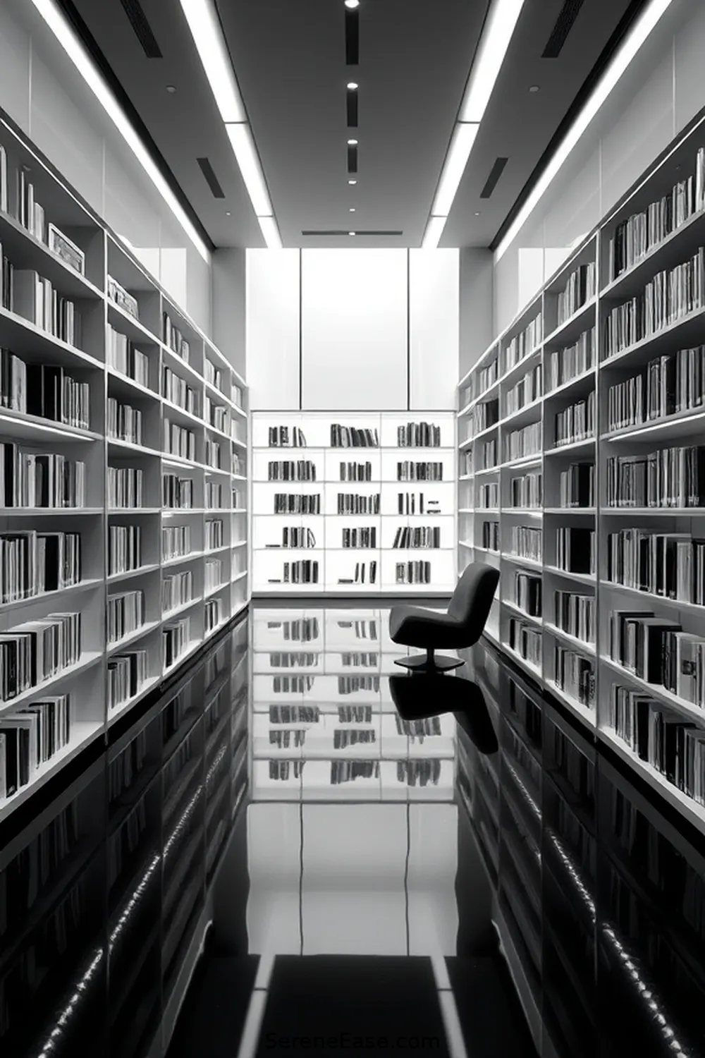 16 Stunning Black and White Minimalist Style Library Designs 17 The Future of Libraries: Minimalism and Technology for 16 Stunning Black and White Minimalist Style Library Designs