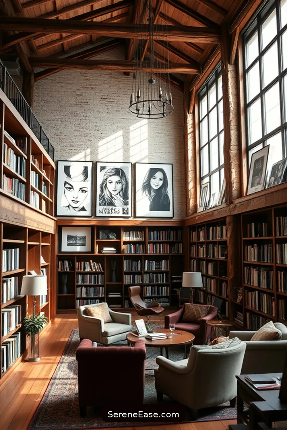 16 Stunning Black and White Rustic Library Designs 13 Artistic Displays in Monochrome for 16 Stunning Black and White Rustic Library Designs