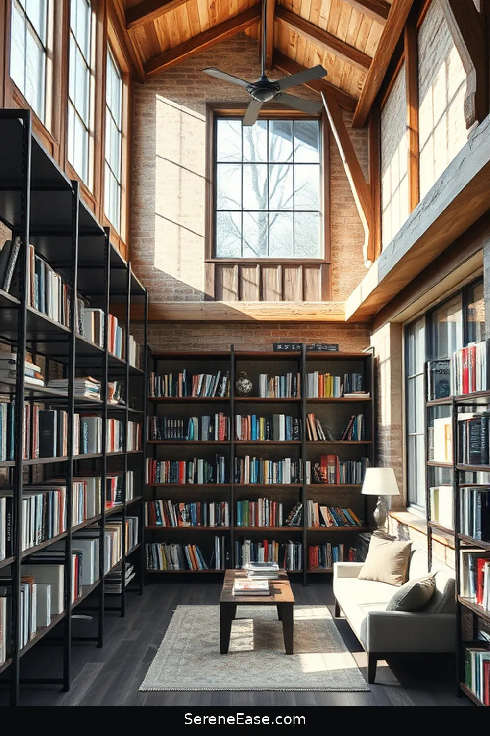 16 Stunning Black and White Rustic Library Designs 10 Mixing Modern and Rustic Elements for 16 Stunning Black and White Rustic Library Designs
