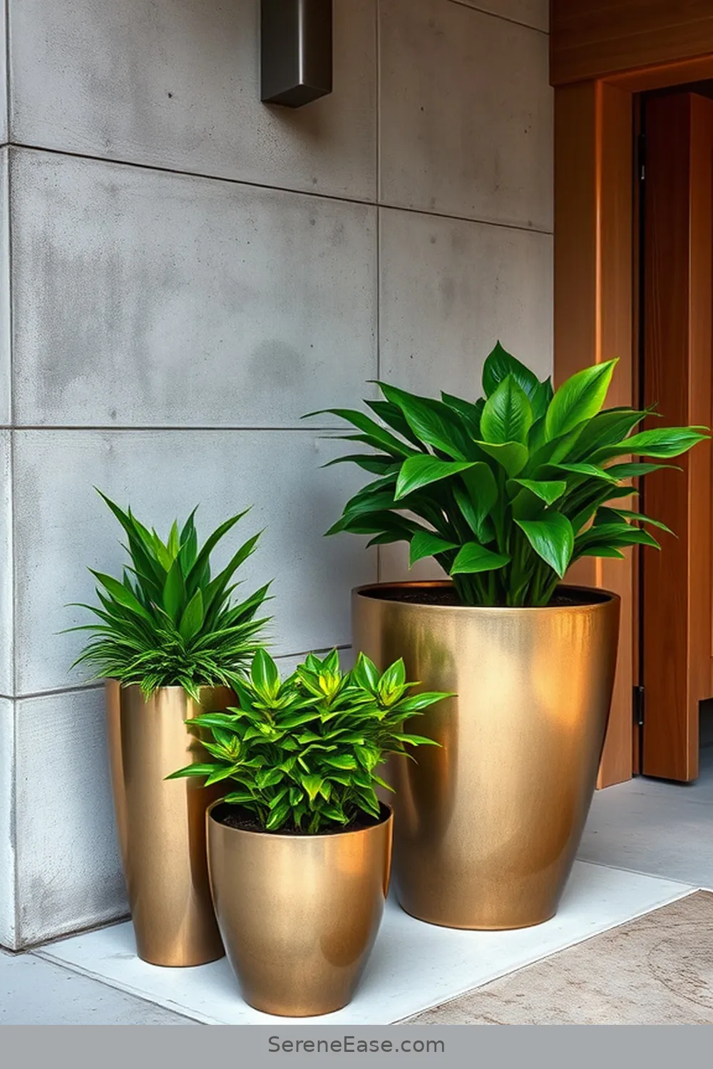 16 Stunning Ways to Incorporate Metallic Accents in Industrial Style Entryways 7 Metal Planters for Greenery for 16 Stunning Ways to Incorporate Metallic Accents in Industrial Style Entryways