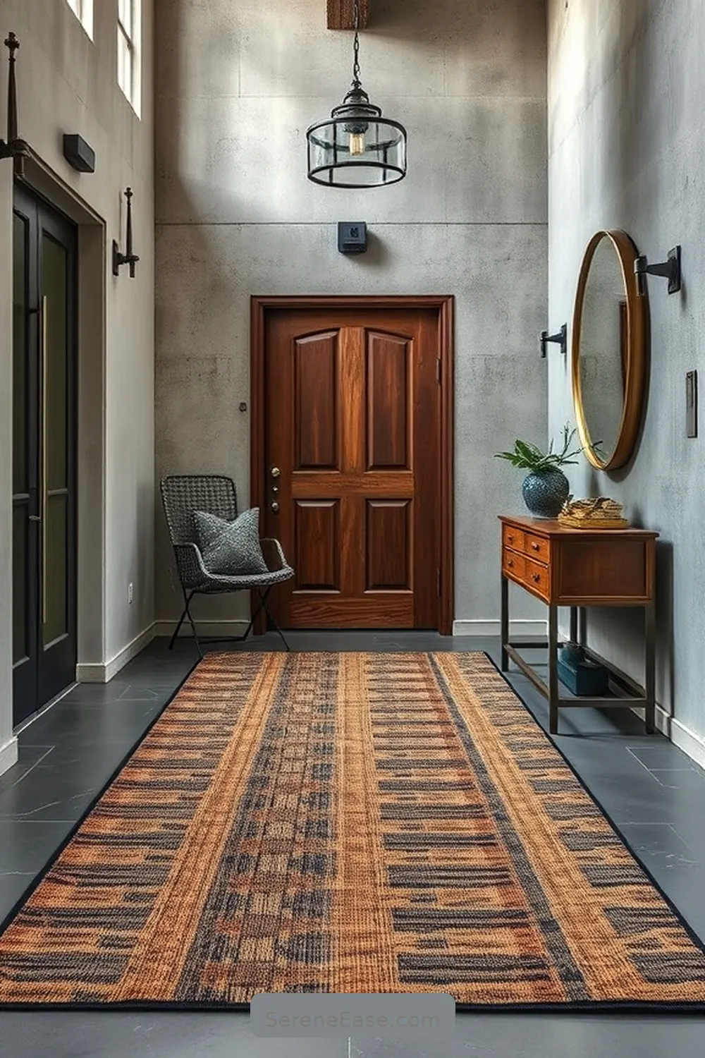 16 Stunning Ways to Incorporate Metallic Accents in Industrial Style Entryways 13 Metallic Accents in Area Rugs for 16 Stunning Ways to Incorporate Metallic Accents in Industrial Style Entryways