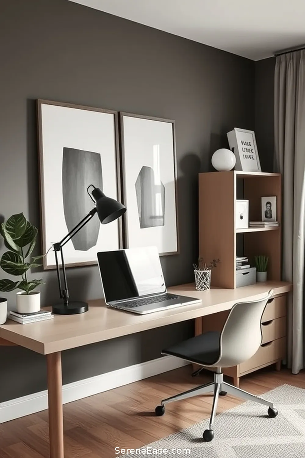 16 Tips for a Monochromatic Home Office in Mid-Century Modern Style 10 Opt for Functional Accessories for 16 Tips for a Monochromatic Home Office in Mid-Century Modern Style