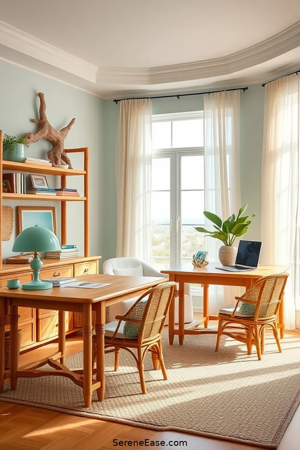 16 Ways to Achieve Bold and Bright Coastal Style in Your Home Office 8 Choose Functional Coastal Furniture for 16 Ways to Achieve Bold and Bright Coastal Style in Your Home Office