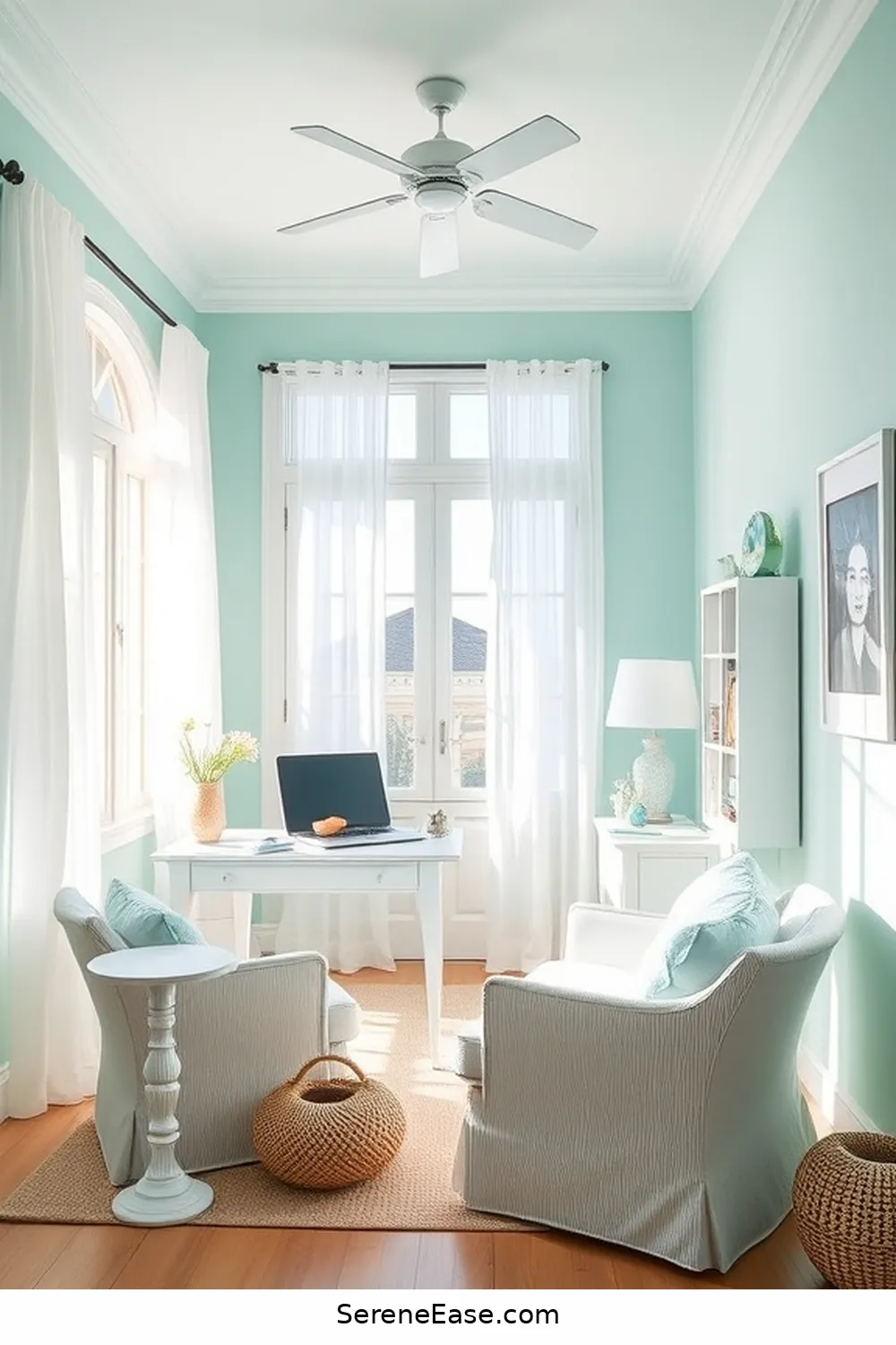 16 Ways to Achieve Bold and Bright Coastal Style in Your Home Office 2 Choose a Light and Airy Color Palette for 16 Ways to Achieve Bold and Bright Coastal Style in Your Home Office