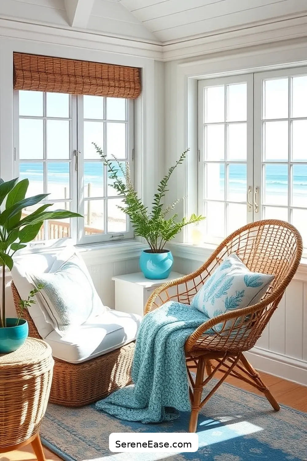16 Ways to Achieve Bold and Bright Coastal Style in Your Home Office 9 Create a Relaxing Reading Nook for 16 Ways to Achieve Bold and Bright Coastal Style in Your Home Office