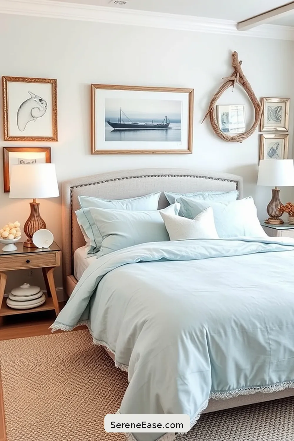 16 Ways to Achieve Monochromatic Coastal Style in Your Bedroom 17 Personalize With Ocean Memories for 16 Ways to Achieve Monochromatic Coastal Style in Your Bedroom