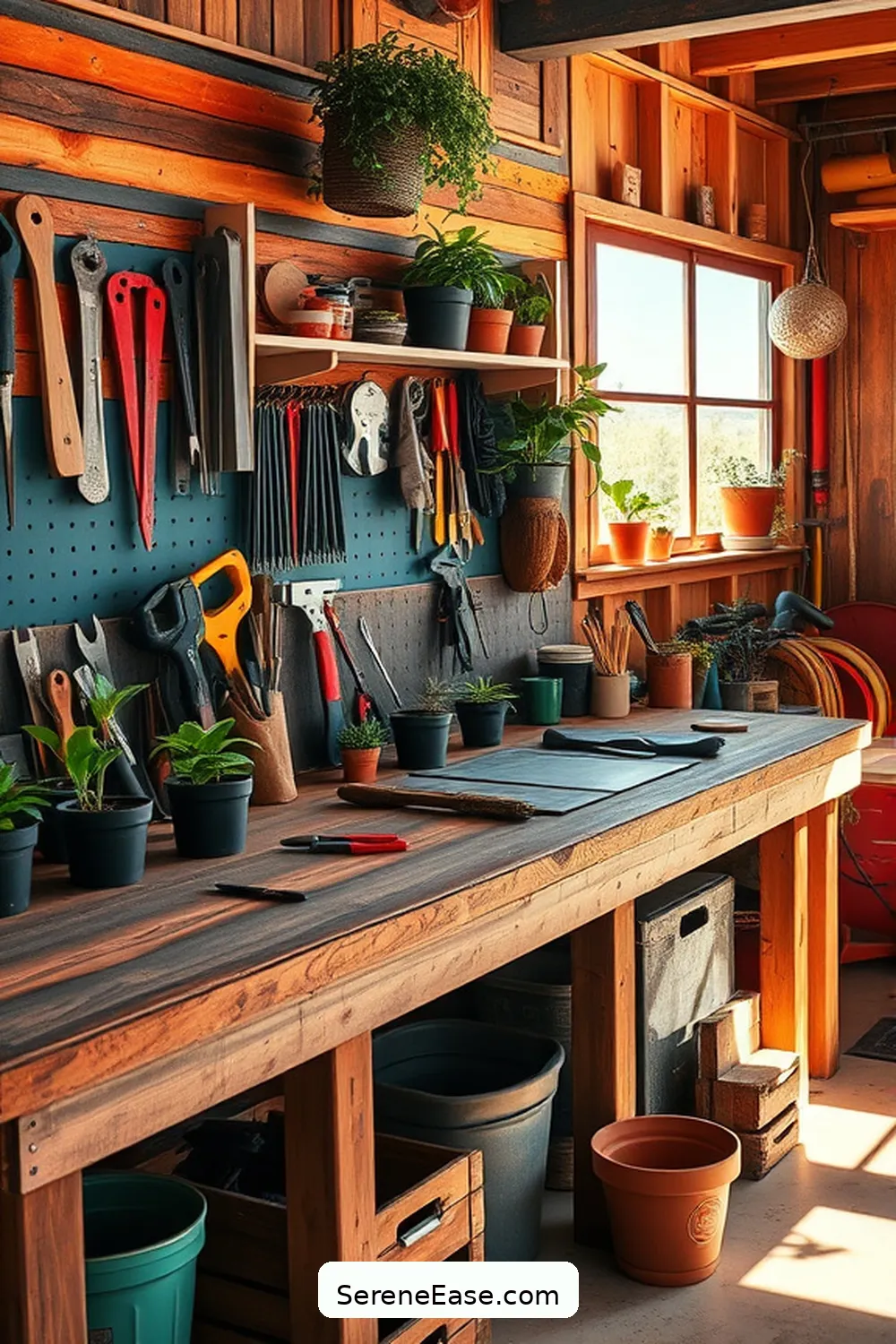 16 Ways to Achieve a Bold Bright Rustic Style in Your Garage 10 Design a Functional Workbench for 16 Ways to Achieve a Bold Bright Rustic Style in Your Garage