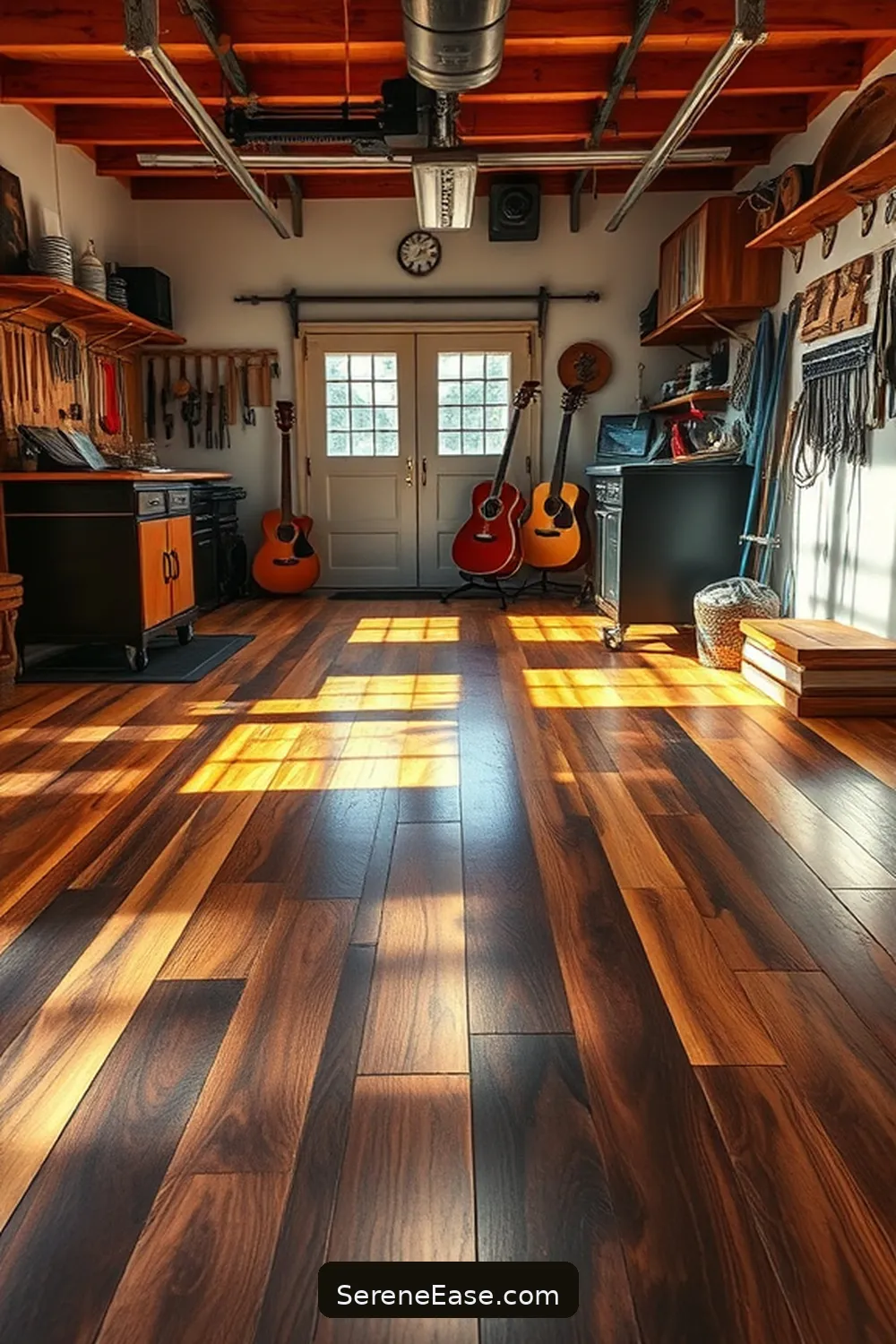 16 Ways to Achieve a Bold Bright Rustic Style in Your Garage 13 Use Rustic Flooring for 16 Ways to Achieve a Bold Bright Rustic Style in Your Garage