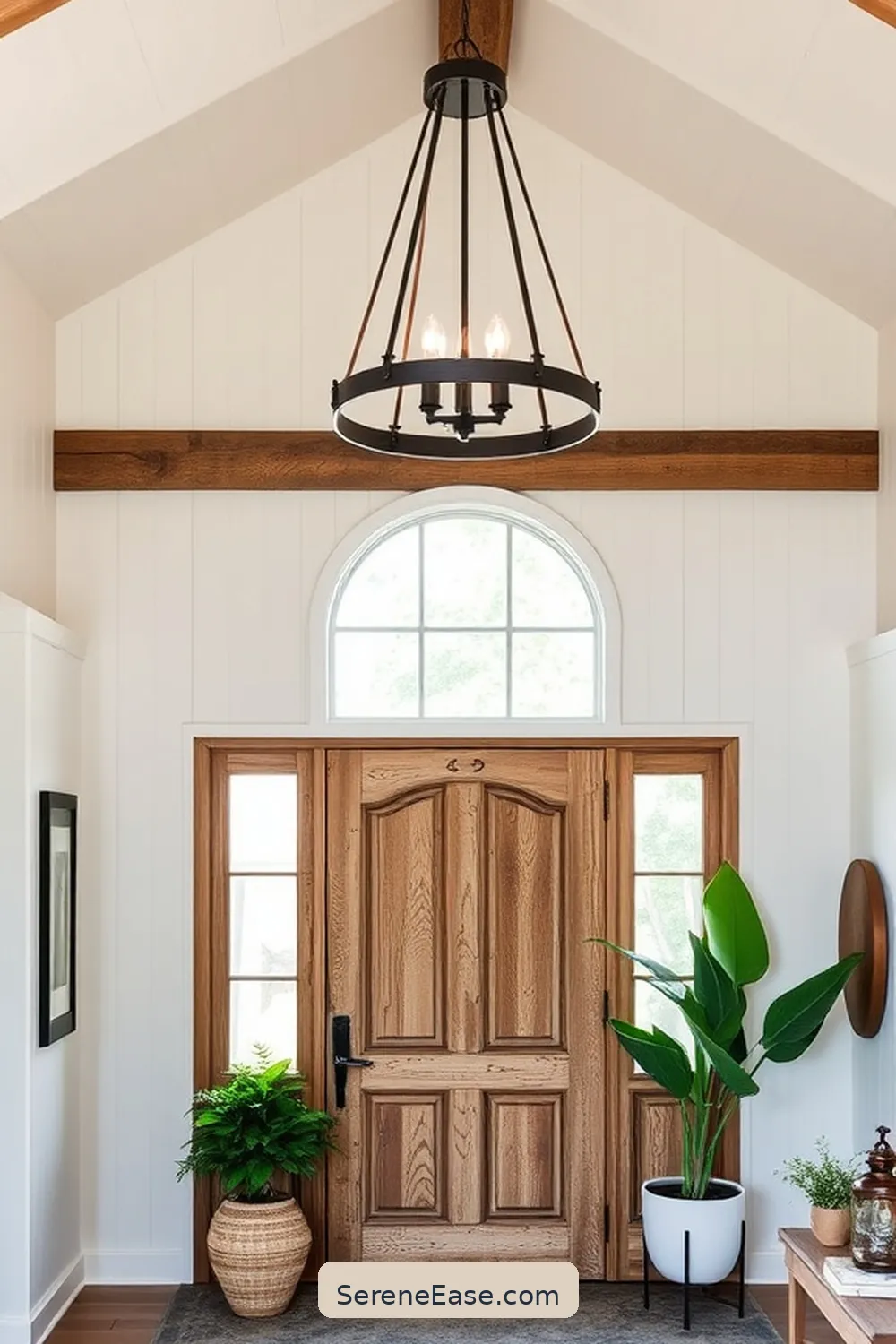 16 Ways to Achieve a Bold and Bright Entryway in Modern Farmhouse Style 4 Install a Statement Light Fixture for 16 Ways to Achieve a Bold and Bright Entryway in Modern Farmhouse Style
