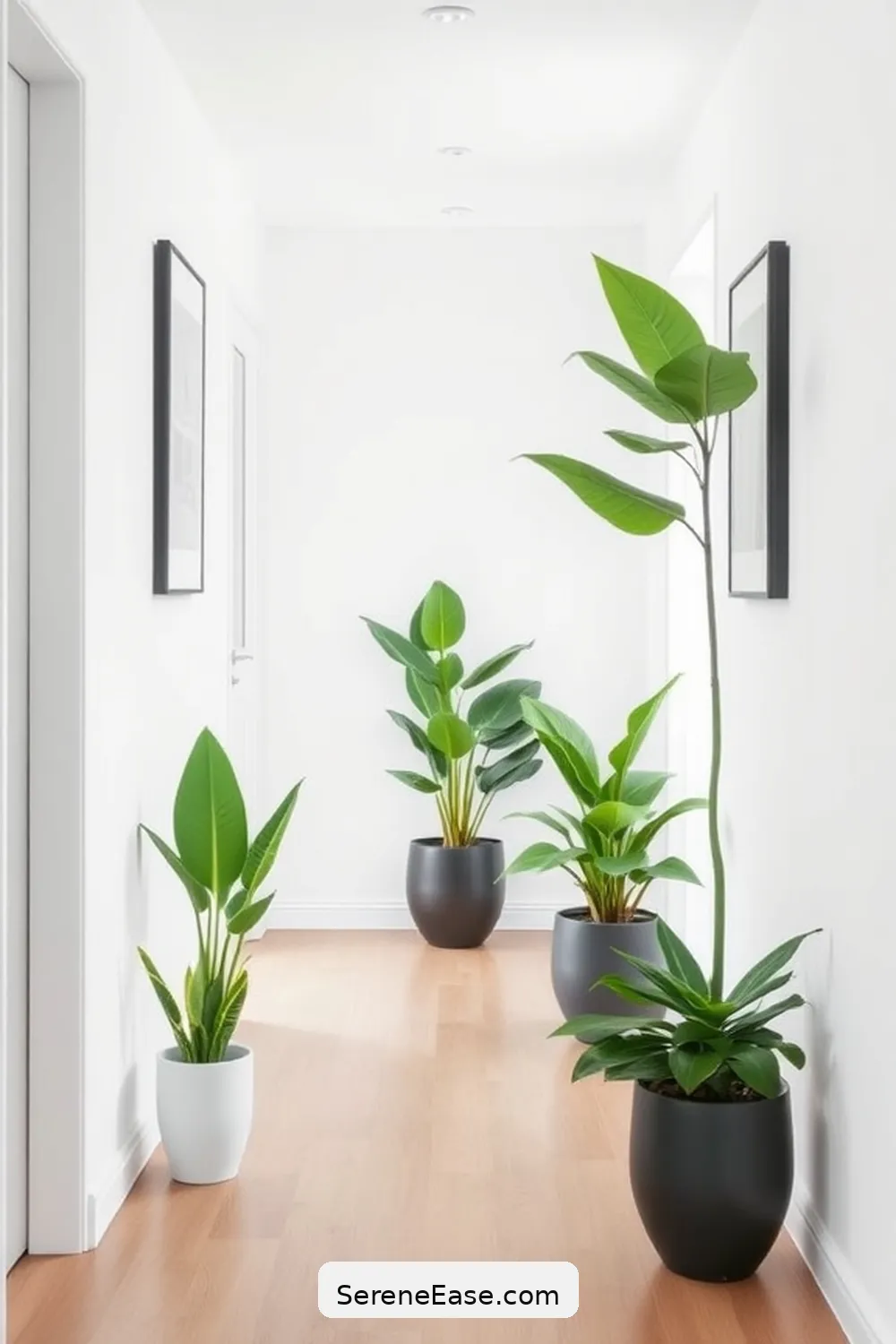 16 Ways to Achieve a Monochromatic Hallway in Minimalist Style 15 Choose Monochromatic Plants for 16 Ways to Achieve a Monochromatic Hallway in Minimalist Style