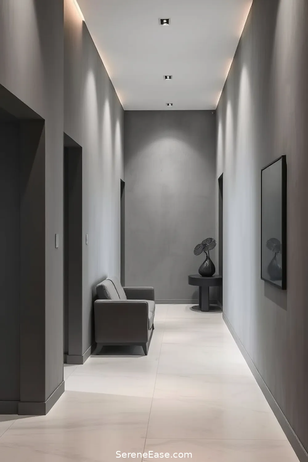 16 Ways to Achieve a Monochromatic Hallway in Minimalist Style 4 Incorporate Different Shades for 16 Ways to Achieve a Monochromatic Hallway in Minimalist Style