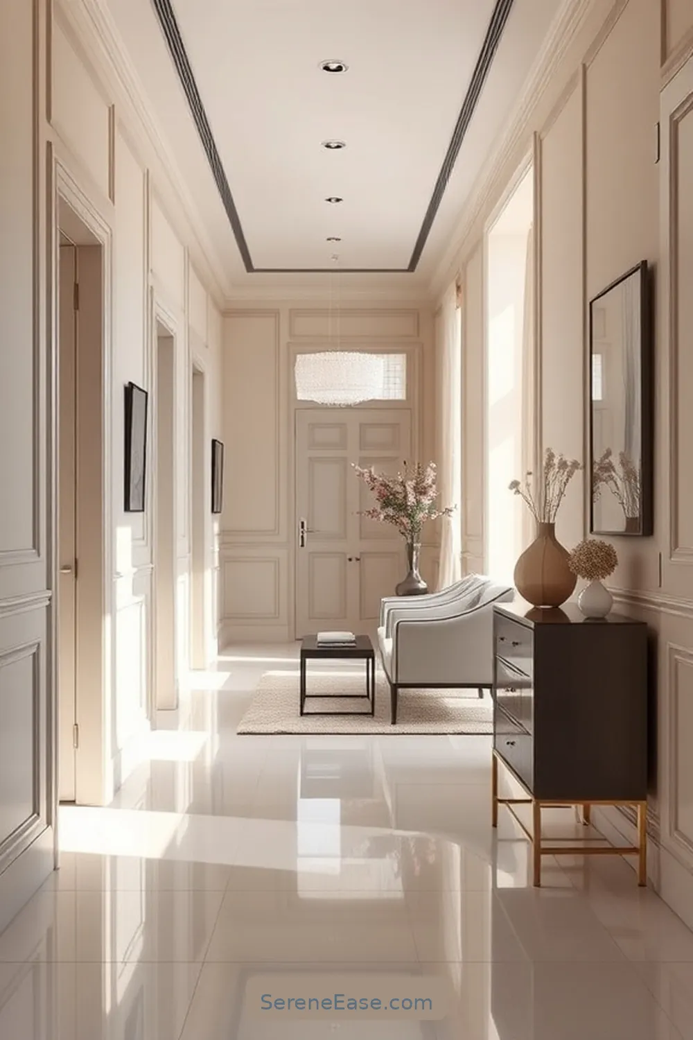 16 Ways to Achieve a Monochromatic Hallway in Minimalist Style 3 Opt for Neutral Tones for 16 Ways to Achieve a Monochromatic Hallway in Minimalist Style
