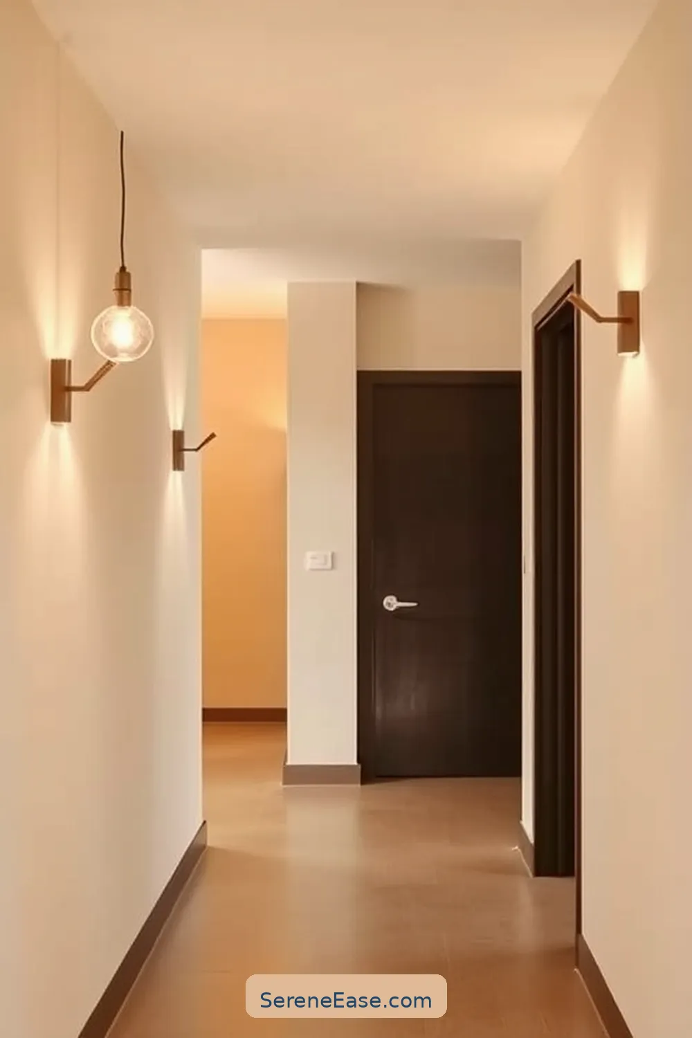16 Ways to Achieve a Monochromatic Hallway in Minimalist Style 9 Use Matching Light Fixtures for 16 Ways to Achieve a Monochromatic Hallway in Minimalist Style