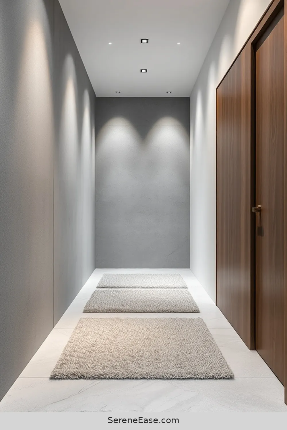 16 Ways to Achieve a Monochromatic Hallway in Minimalist Style 5 Use Textured Materials for 16 Ways to Achieve a Monochromatic Hallway in Minimalist Style