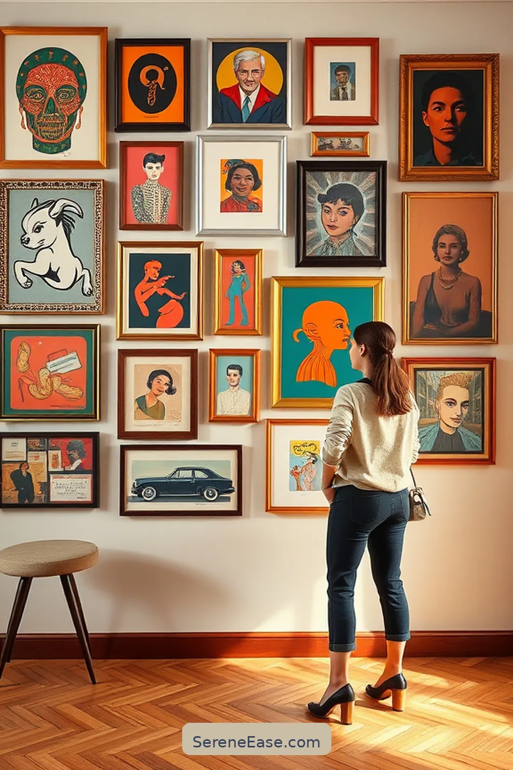 16 Ways to Create a Bold Bright Mid-Century Modern Entryway Style 10 Create a Gallery Wall for 16 Ways to Create a Bold Bright Mid-Century Modern Entryway Style
