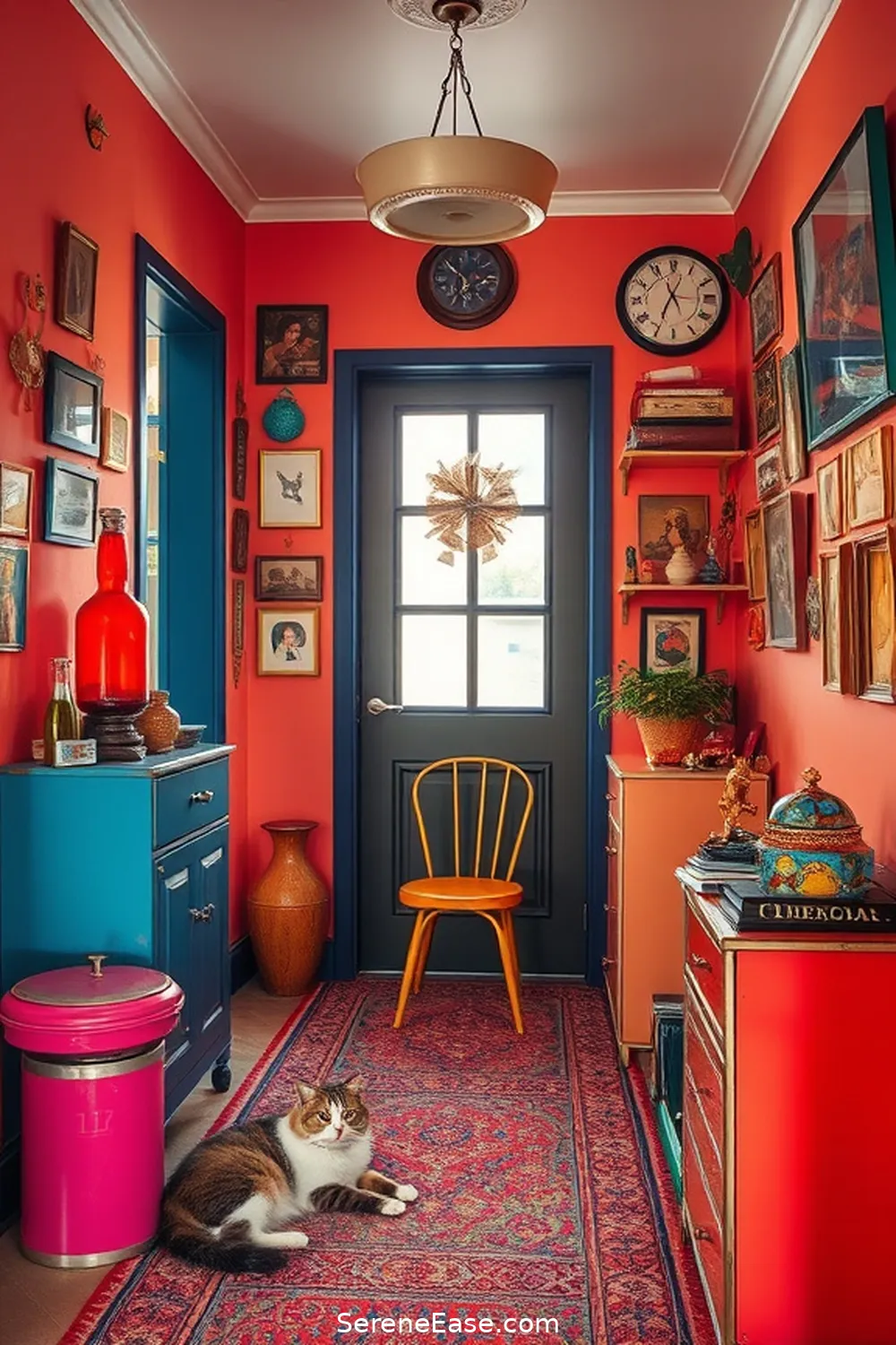 16 Ways to Create a Bold Bright Mid-Century Modern Entryway Style 17 Curate a Collection of Vintage Finds for 16 Ways to Create a Bold Bright Mid-Century Modern Entryway Style