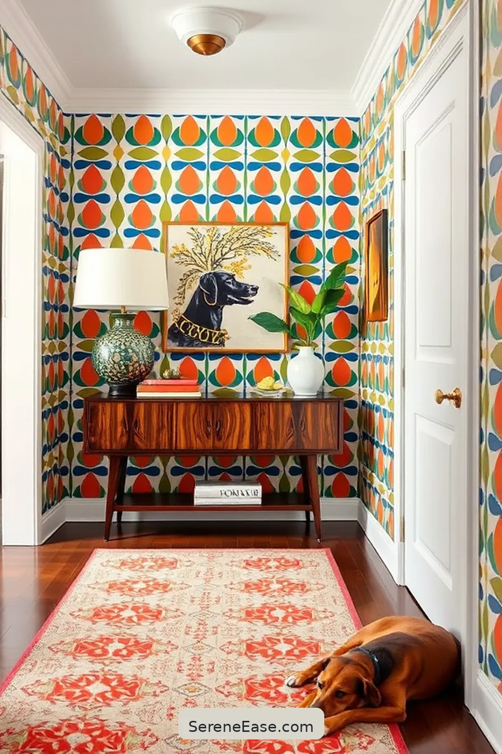 16 Ways to Create a Bold Bright Mid-Century Modern Entryway Style 3 Incorporate Geometric Patterns for 16 Ways to Create a Bold Bright Mid-Century Modern Entryway Style