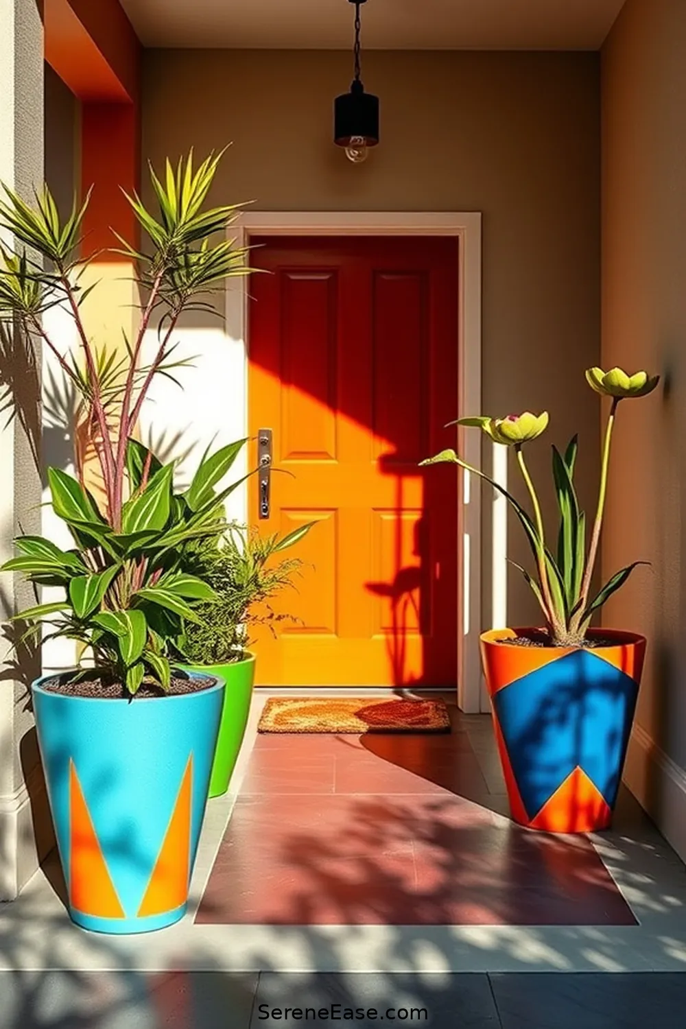 16 Ways to Create a Bold Bright Mid-Century Modern Entryway Style 11 Incorporate Planters With Greenery for 16 Ways to Create a Bold Bright Mid-Century Modern Entryway Style