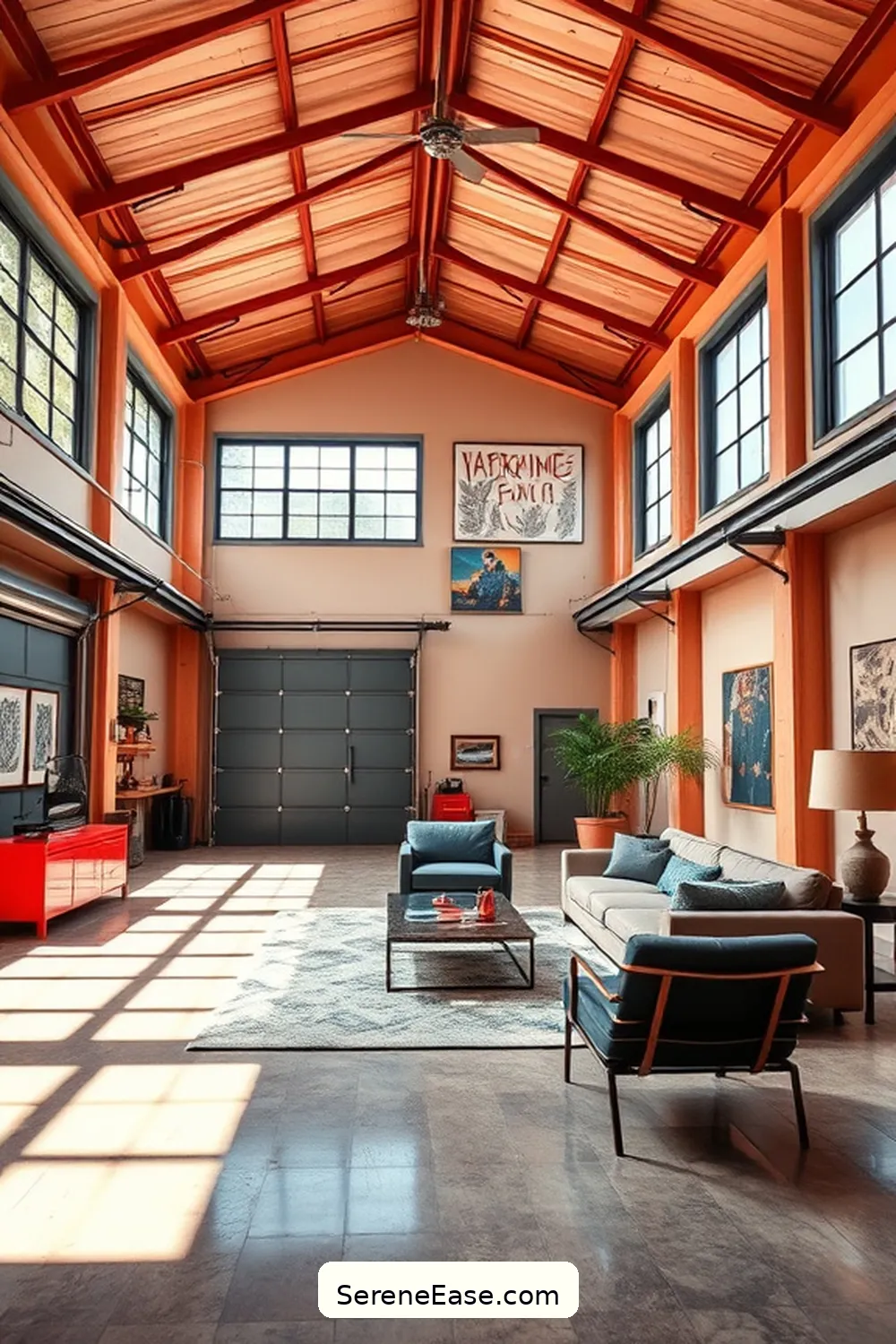 16 Ways to Create a Bold and Bright Industrial-Style Garage 2 Embrace Open Spaces With High Ceilings for 16 Ways to Create a Bold and Bright Industrial-Style Garage