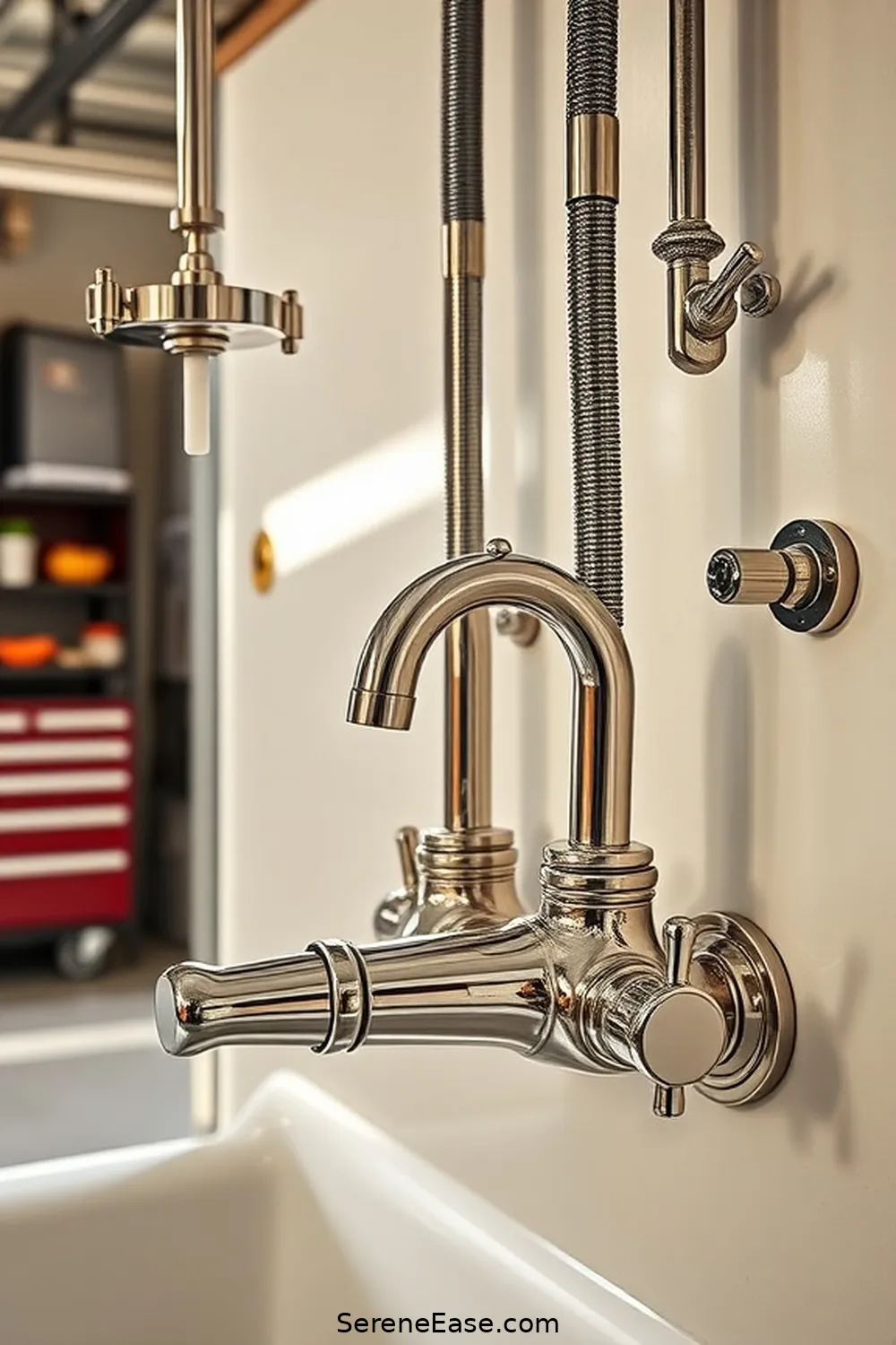16 Ways to Create a Bold and Bright Industrial-Style Garage 4 Utilize Metal Fixtures and Hardware for 16 Ways to Create a Bold and Bright Industrial-Style Garage