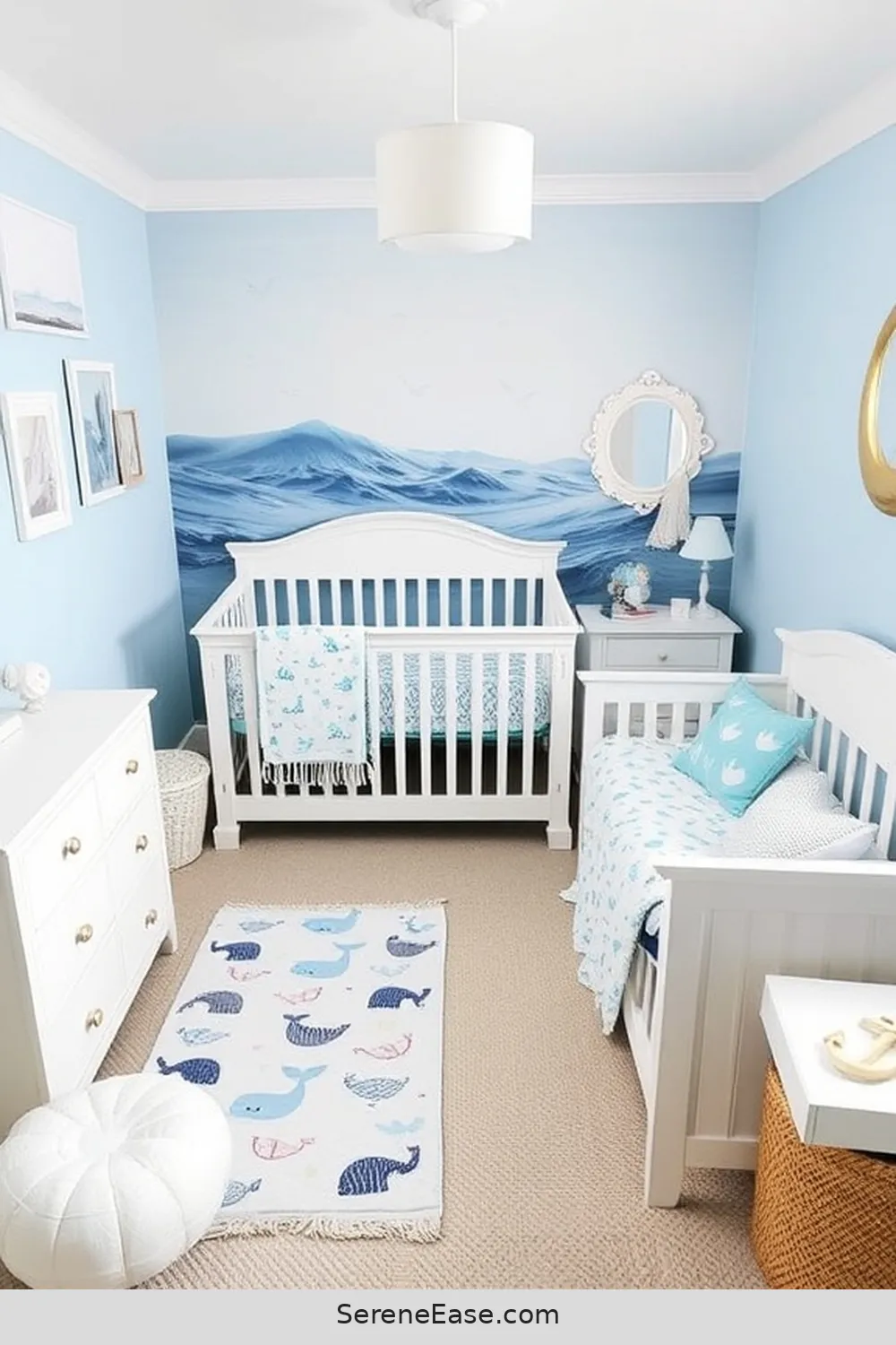 16 Ways to Create a Monochromatic Coastal Nursery Style 7 Add Nautical-Themed Accessories for 16 Ways to Create a Monochromatic Coastal Nursery Style