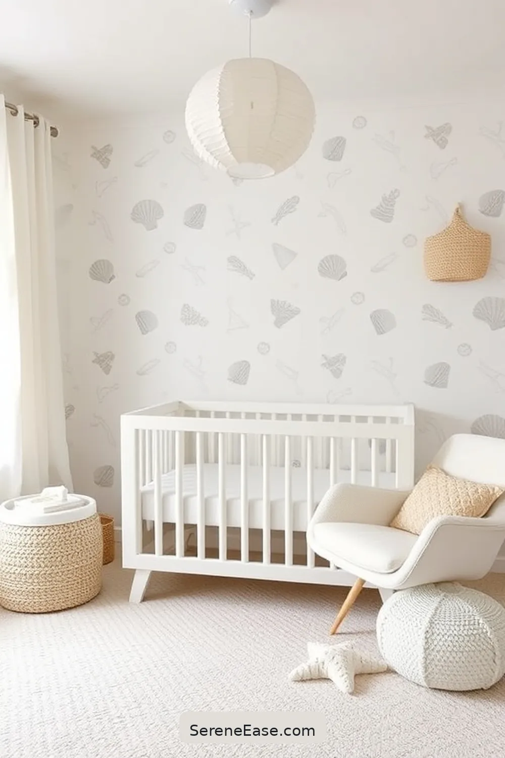 16 Ways to Create a Monochromatic Coastal Nursery Style 8 Incorporate Beach-Inspired Patterns for 16 Ways to Create a Monochromatic Coastal Nursery Style