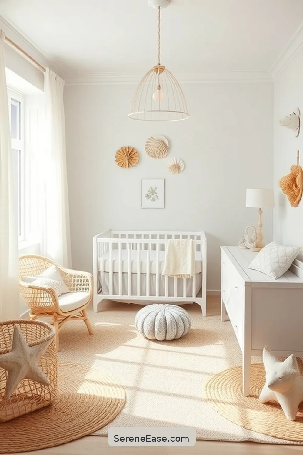16 Ways to Create a Monochromatic Coastal Nursery Style 3 Incorporate Natural Textures for 16 Ways to Create a Monochromatic Coastal Nursery Style