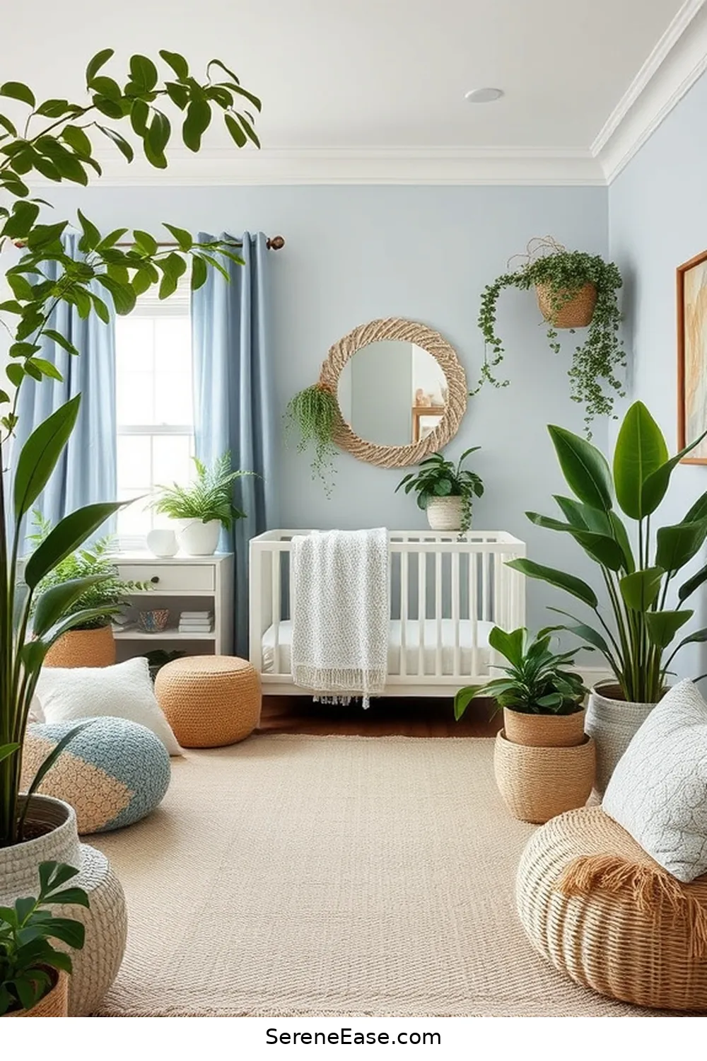 16 Ways to Create a Monochromatic Coastal Nursery Style 13 Incorporate Plants for a Fresh Touch for 16 Ways to Create a Monochromatic Coastal Nursery Style