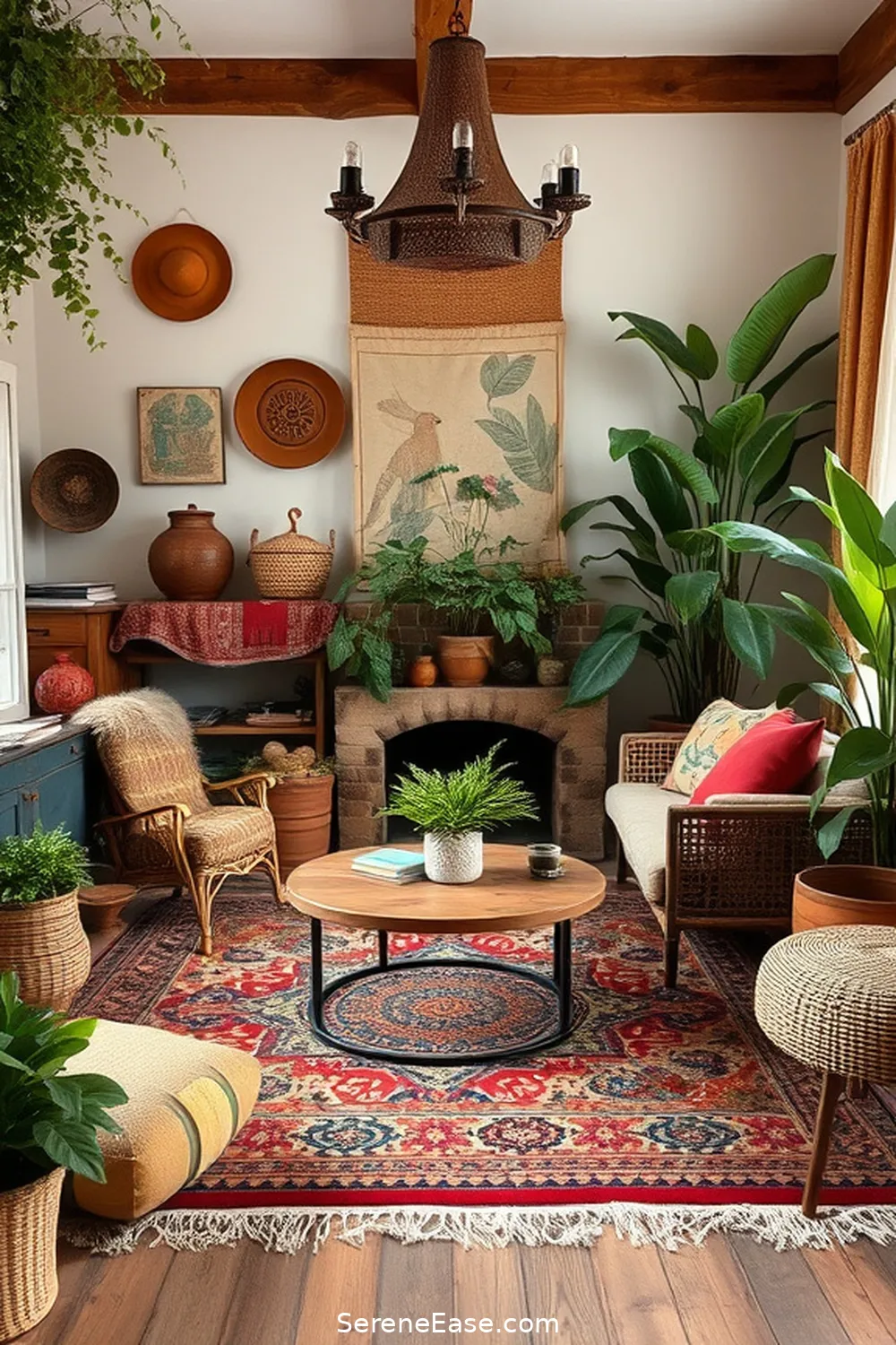 16 Ways to Embrace Earth Tones in Bohemian Living Room Style 9 Decorate With Vintage Finds for 16 Ways to Embrace Earth Tones in Bohemian Living Room Style