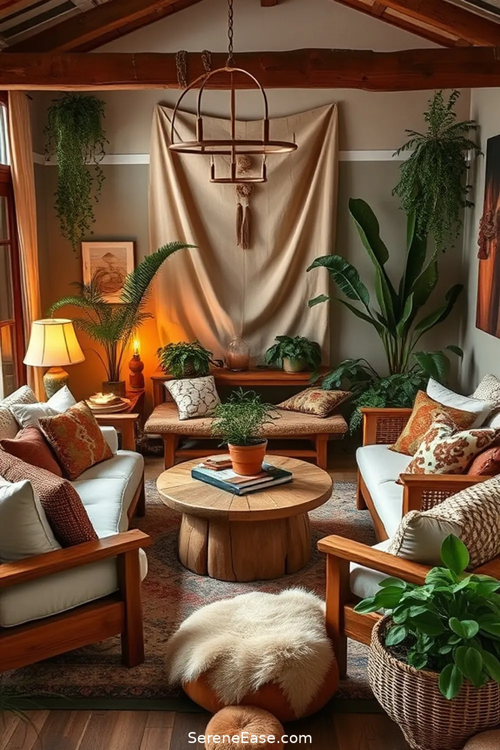 16 Ways to Embrace Earth Tones in Bohemian Living Room Style 8 Opt for Wooden Furniture for 16 Ways to Embrace Earth Tones in Bohemian Living Room Style