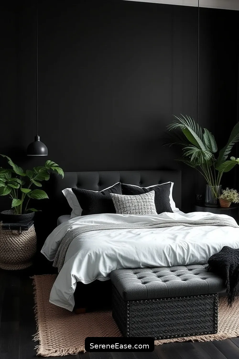 Opt for Black Furniture Pieces for 16 Ways to Incorporate Black and White Style in Your Bohemian Bedroom