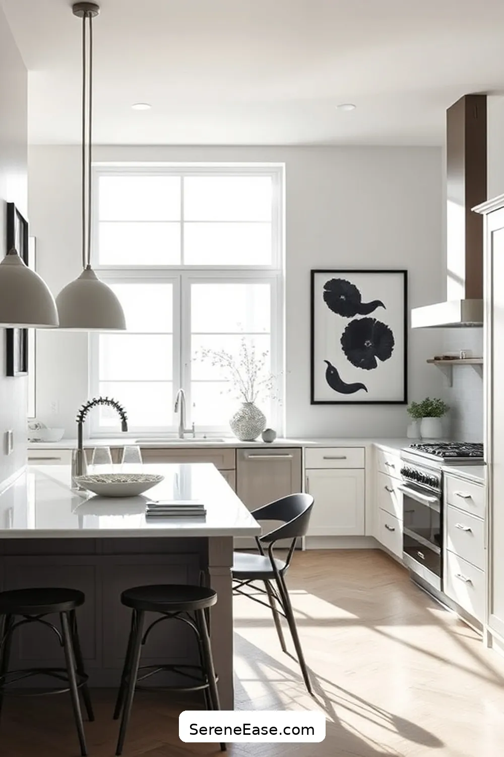 16 Ways to Incorporate Black and White Style in Your Coastal Kitchen 6 Add Black and White Artwork for 16 Ways to Incorporate Black and White Style in Your Coastal Kitchen