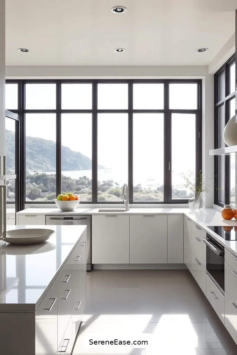 16 Ways to Incorporate Black and White Style in Your Coastal Kitchen 12 Opt for Black Frames for Windows for 16 Ways to Incorporate Black and White Style in Your Coastal Kitchen