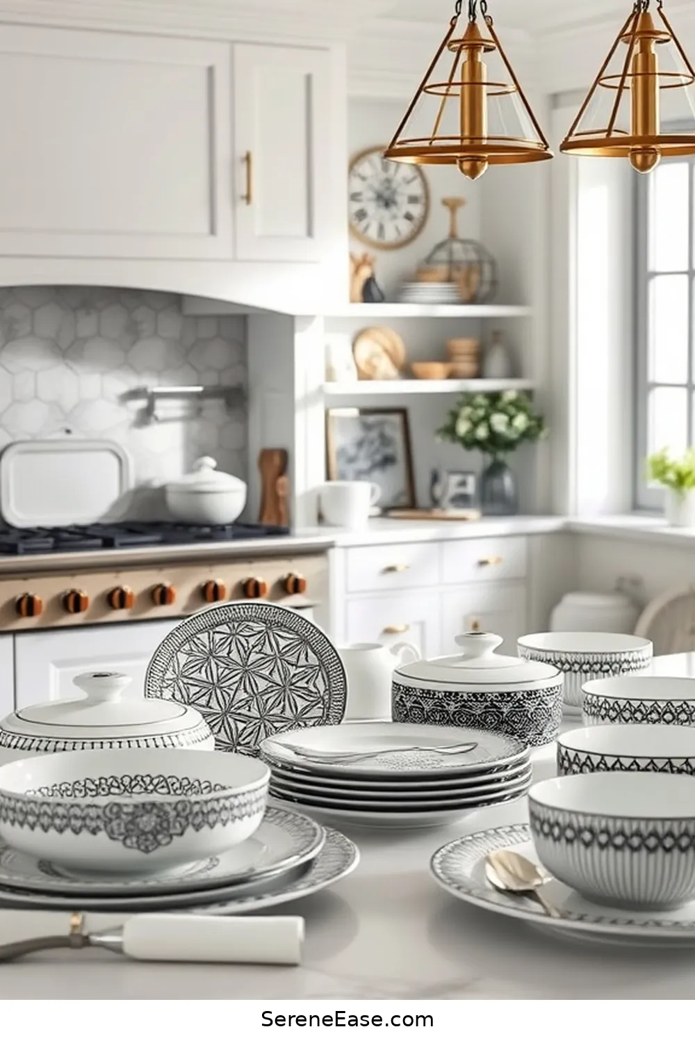 16 Ways to Incorporate Black and White Style in Your Coastal Kitchen 7 Select Monochrome Dinnerware for 16 Ways to Incorporate Black and White Style in Your Coastal Kitchen