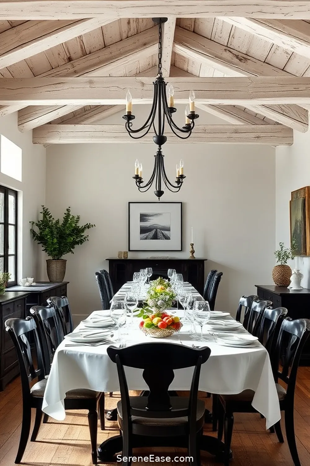 16 Ways to Incorporate Black and White Style in Your Rustic Dining Room 14 Create Contrast With Whitewashed Wood for 16 Ways to Incorporate Black and White Style in Your Rustic Dining Room