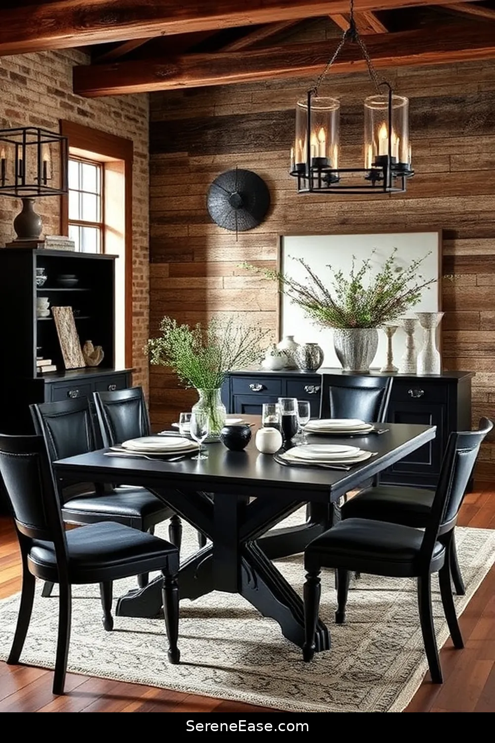 16 Ways to Incorporate Black and White Style in Your Rustic Dining Room 13 Incorporate Black Furniture Pieces for 16 Ways to Incorporate Black and White Style in Your Rustic Dining Room